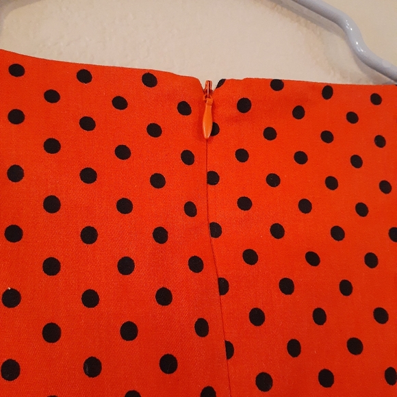 Grace Karin Pinup Fit and Flare Red with Black Polka Dots Dress Large - Picture 4 of 4